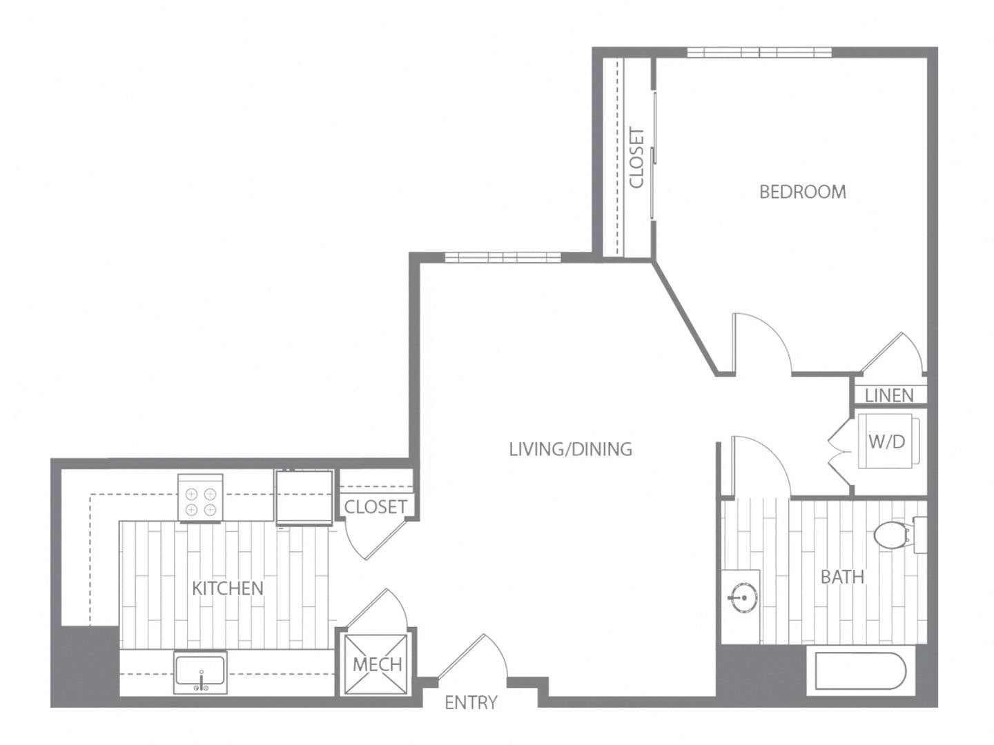 Floor Plan Image of Apartment Apt 206-1